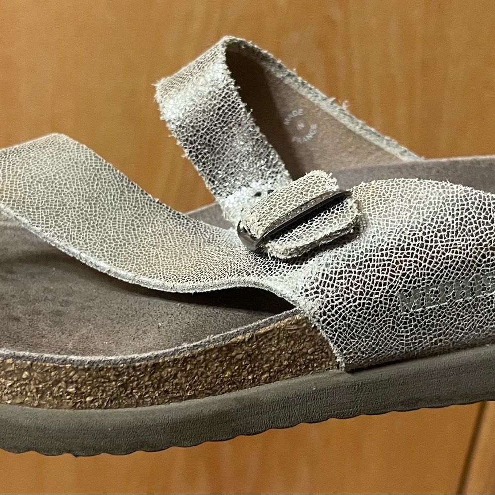 Mephisto Gold Beige Leather Sandals Size 38 - Picture 7 of 7